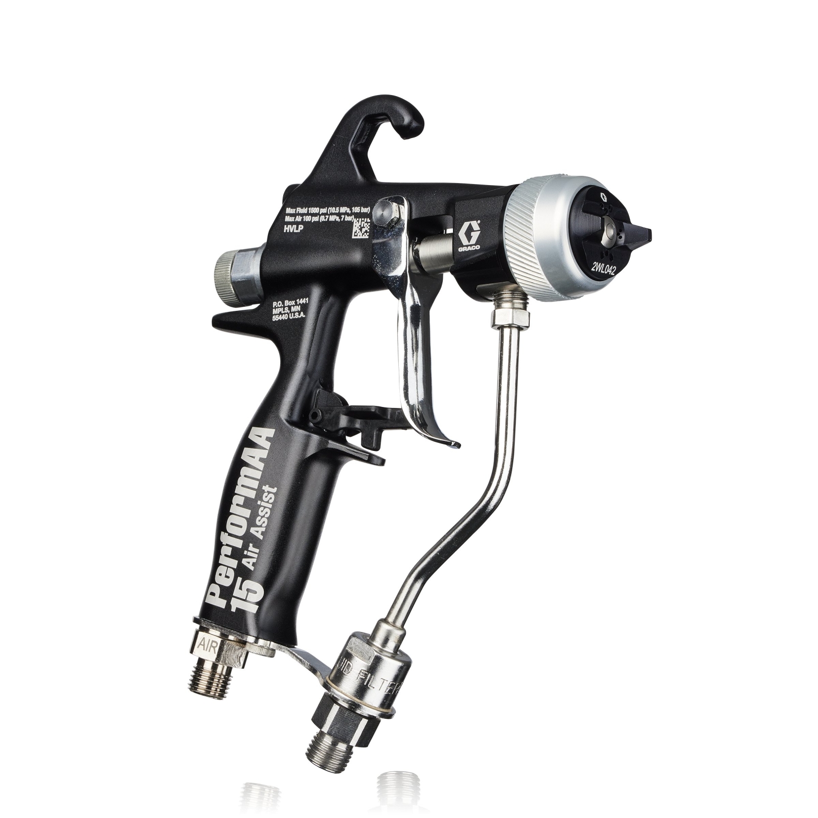 PerformAA 1500 Air Assist Gun with Wood Lacquer air cap and light 